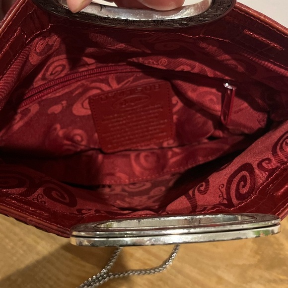 Brighton red leather croc embossed crossbody clutch bag with chain eUC‎ - Picture 5 of 9